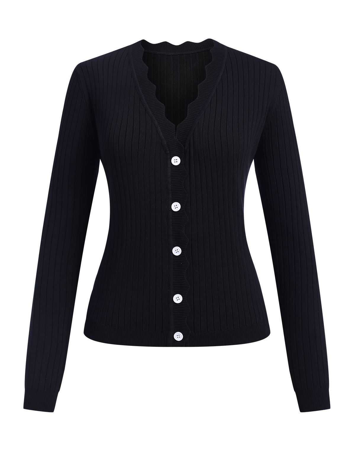 1930er V-Ausschnitt Rüschen Langarm Pullover Mantel