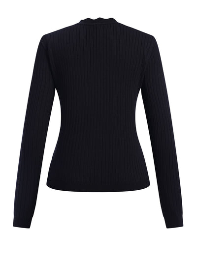 1930er V-Ausschnitt Rüschen Langarm Pullover Mantel