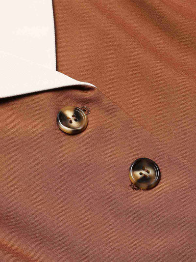2PCS Braun 1940er Revers Mantel & Plissiertes Rock