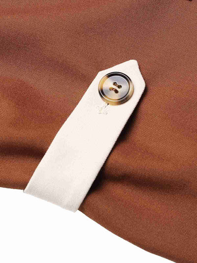 Braun 1940er Farbblock Revers Mantel