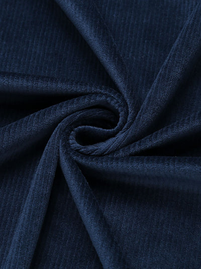 Marineblauer 1950er Samt langer Mantel