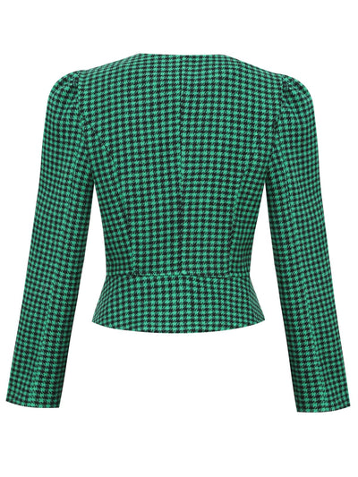RETRO GRÜNER KAROKNOPF BLAZER