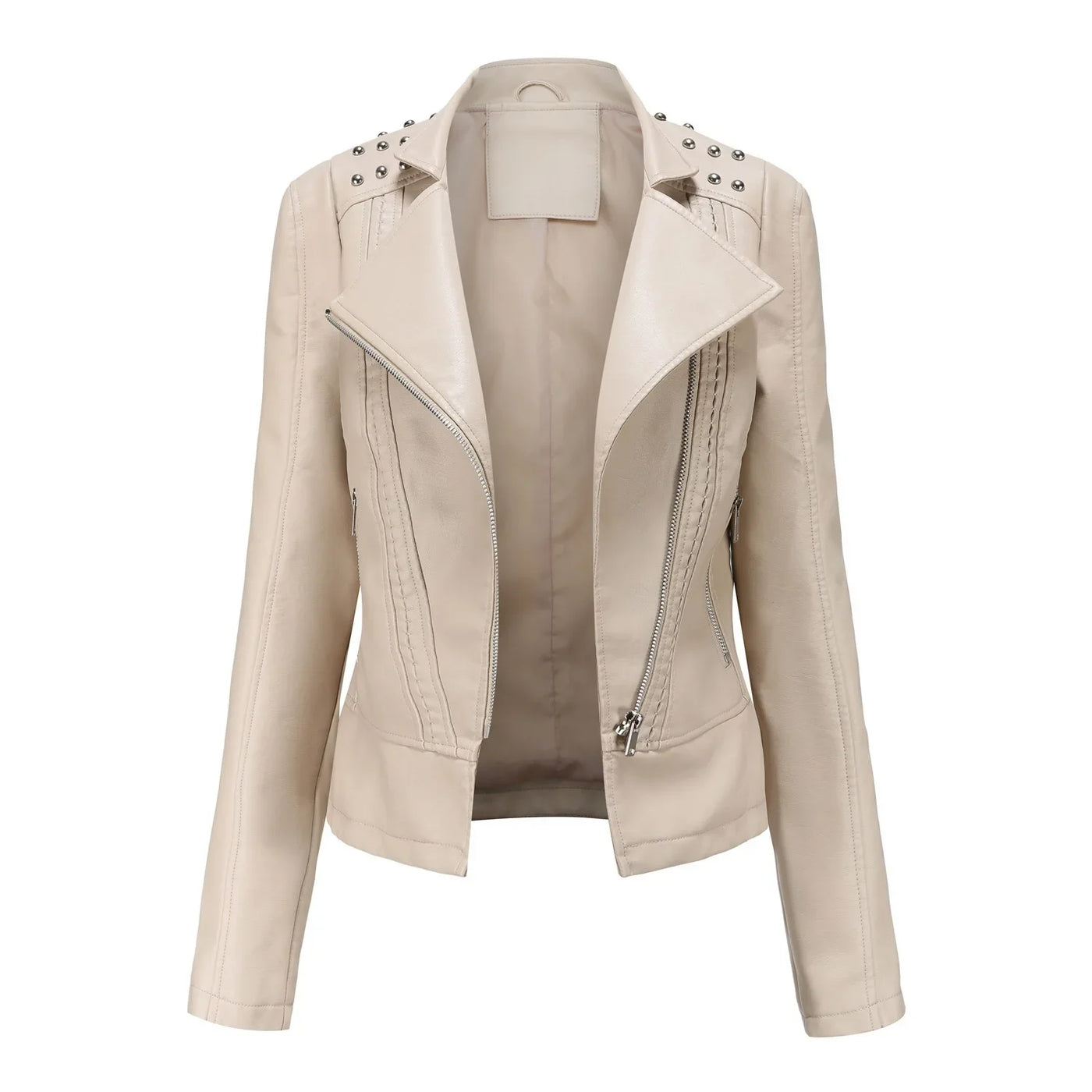 Fiora - Elegante Leder-Motorjacke mit Stutzen