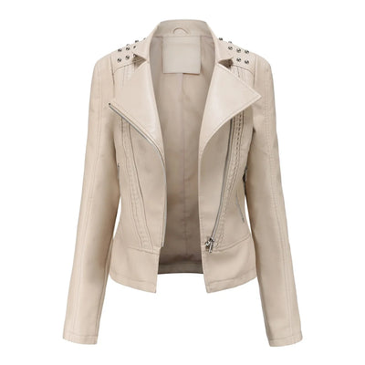 Fiora - Elegante Leder-Motorjacke mit Stutzen