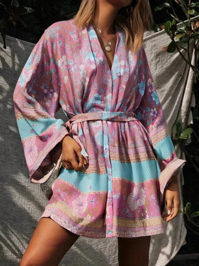 Hana - Vintage Kimono mit buntem Druck