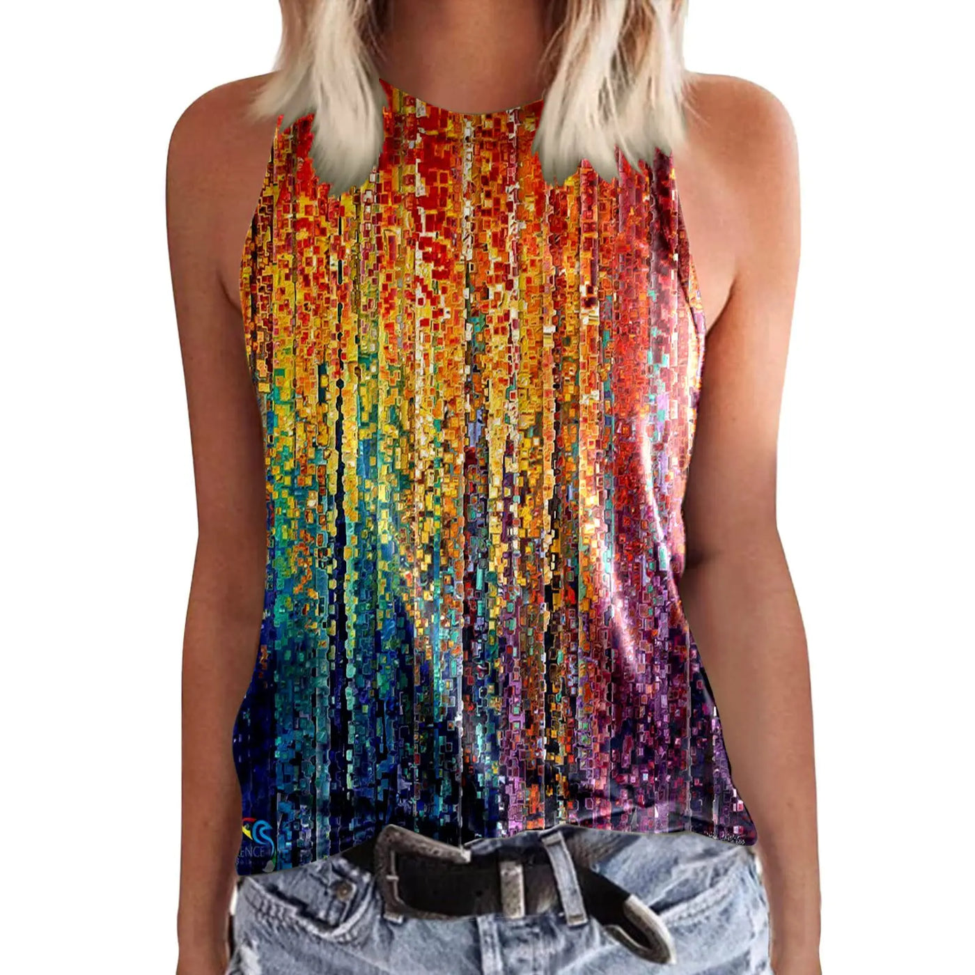 Joya - Bunte Leinen Top