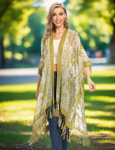 Dunya - Vintage Kimono mit buntem Druck