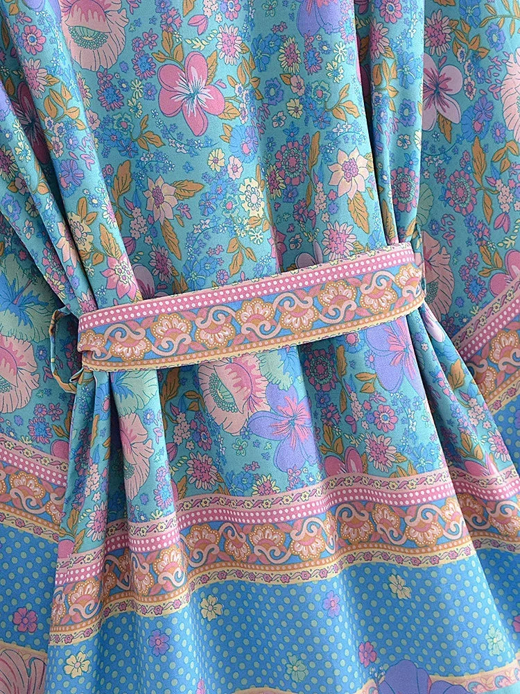 Hana - Vintage Kimono mit buntem Druck