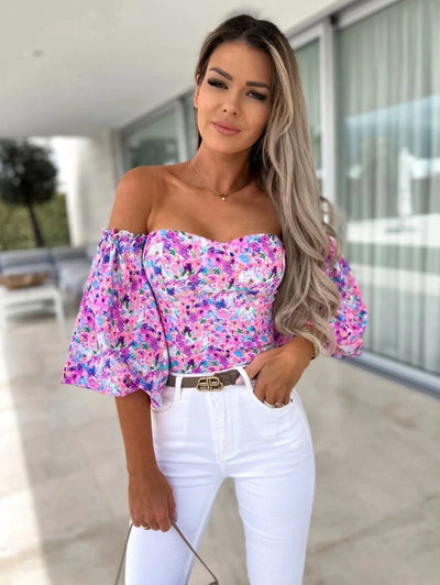 Nina - Böhmische Bluse Entblößte Schultern