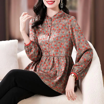 Flora - Vintage Blumen druck Blusen