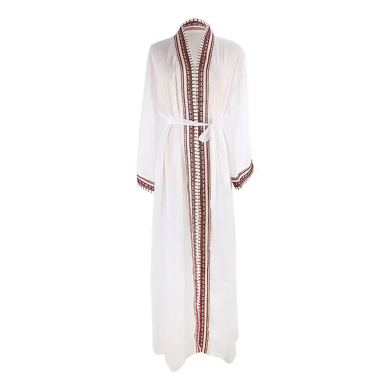 Dina - Vintage Maxi Kimono mit buntem Druck