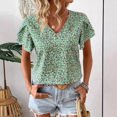 Nora - Elegantes Top mit blumendruck