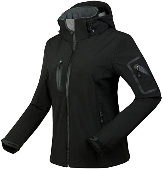 Dorothy - Lange wasserdichte Softshell Wanderjacke - Fleece - abnehmbare Kapuze