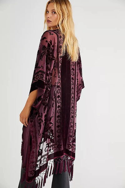 Dunya - Vintage Kimono mit buntem Druck