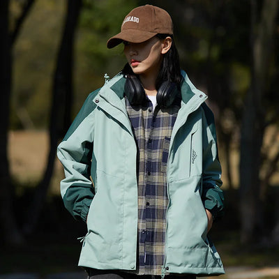 Nicole - Lange wasserdichte Wanderjacke - Reflektierender Reißverschluss