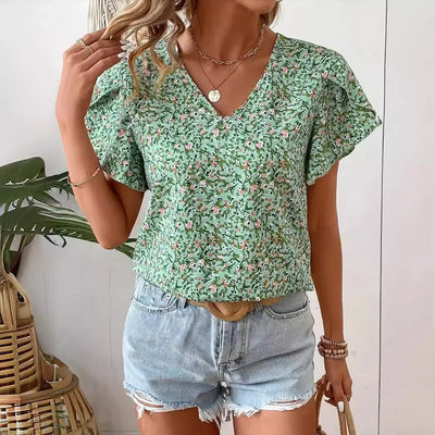 Nora - Elegantes Top mit blumendruck