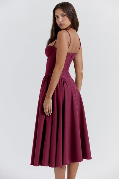 Liana - Ärmelloses Korsett-Midikleid