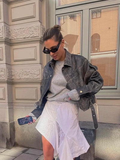 Haley | Vintage vegan Lederjacke