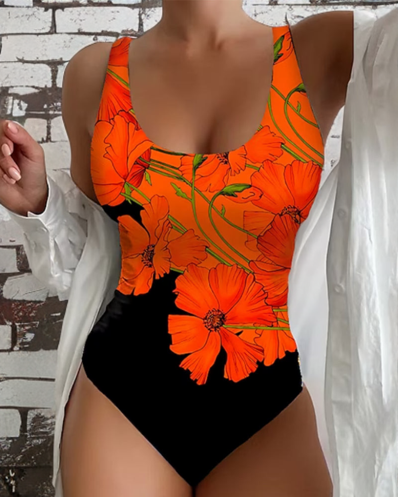 Lucyna – Stylischer Badeanzug mit Blumenmuster