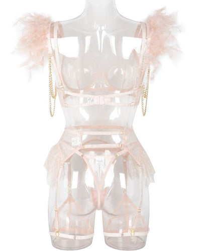 Léonie Moreau® | Spitzen & Feder Dessous Set