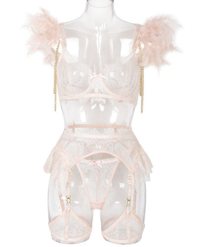 Léonie Moreau® | Spitzen & Feder Dessous Set