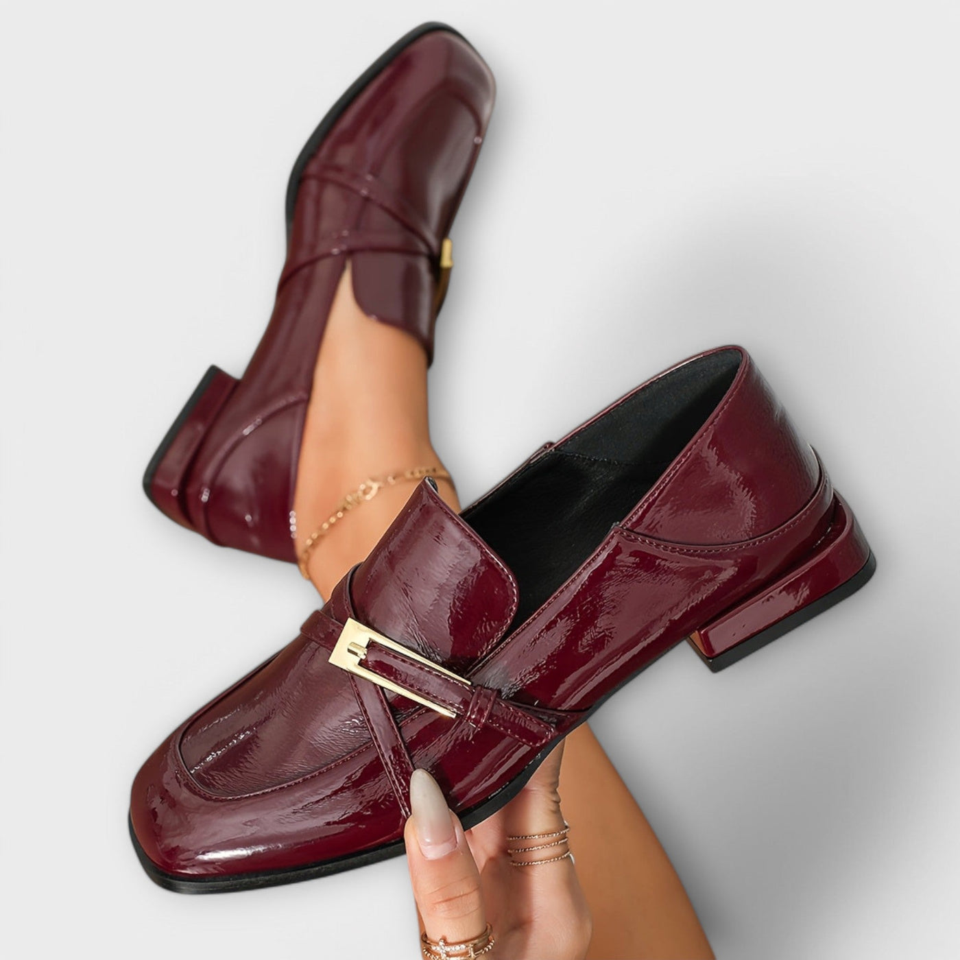Bordowe - Loafer