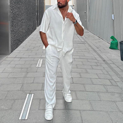 "RelaxFit Lounge Ensemble" - 2teiler mit Hemd und langer Hose