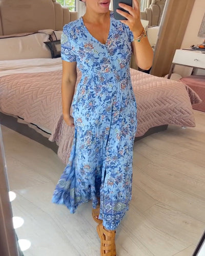 Robe col V fleurie Romy™ 