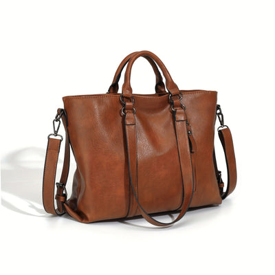 Charlotte's Klassische Eleganz | Vintage Kunstleder Tote Bag