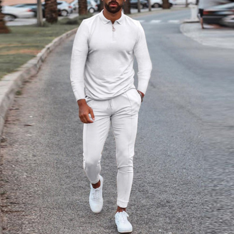 "Elite Zip Polo" - tuta in 2 pezzi a maniche lunghe con polo e pantaloni