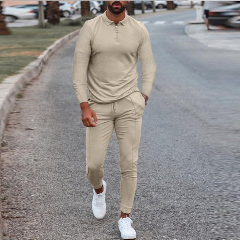 "Elite Zip Polo" - tuta in 2 pezzi a maniche lunghe con polo e pantaloni