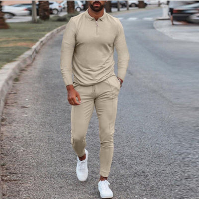 "Elite Zip Polo" - tuta in 2 pezzi a maniche lunghe con polo e pantaloni