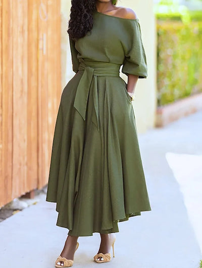 Elodie - Kleid mit Schnürung und Laternenärmeln