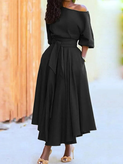 Elodie - Kleid mit Schnürung und Laternenärmeln