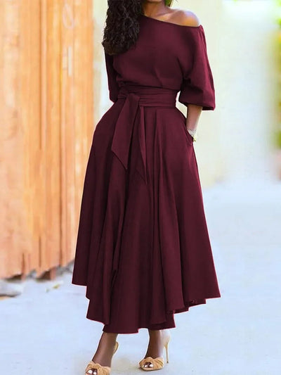Elodie - Kleid mit Schnürung und Laternenärmeln