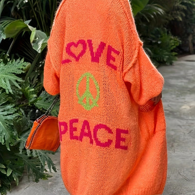 Cardigan Peacy™ con stampa Peace and Love