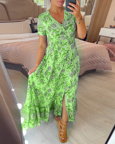 Robe col V fleurie Romy™ 