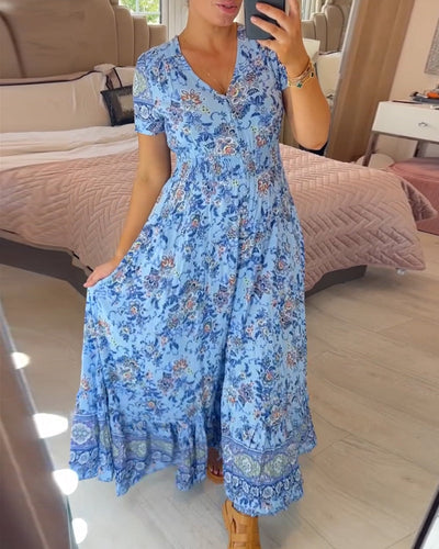 Robe col V fleurie Romy™ 