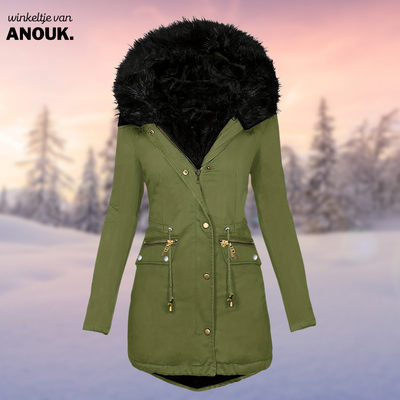 Christien® - manteau d'hiver avec doublure en fourrure de laine