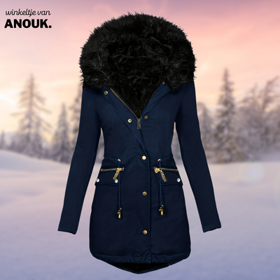 Christien® - manteau d'hiver avec doublure en fourrure de laine