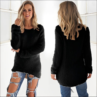 Amelia |  Lässiger Langarm-Pullover mit O-Ausschnitt