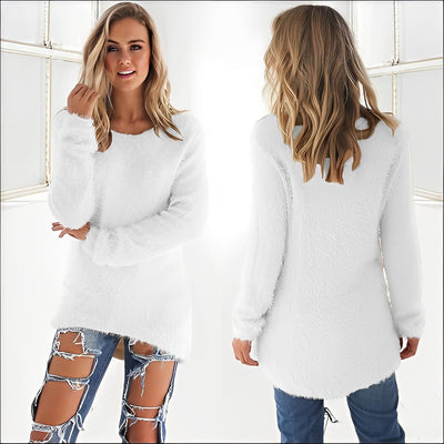 Amelia |  Lässiger Langarm-Pullover mit O-Ausschnitt